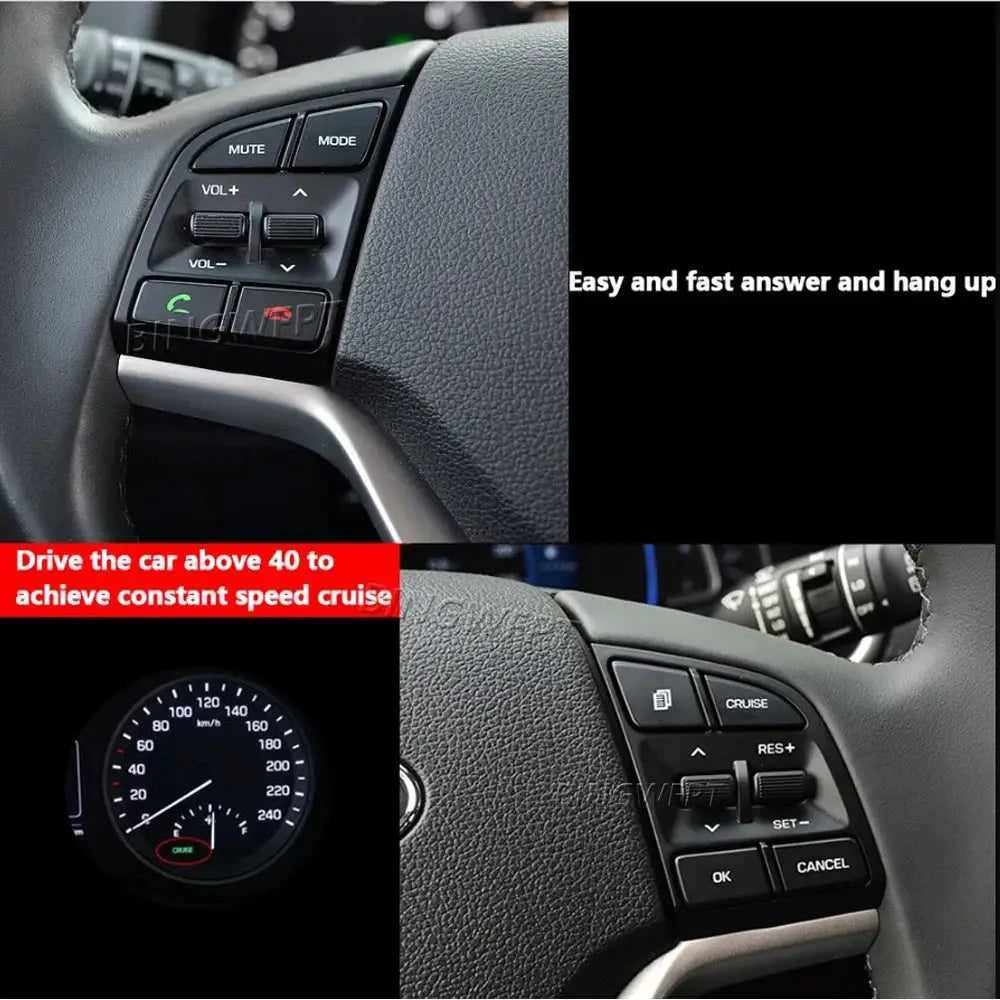 1Pair Steering Wheel Buttons With Backlight For Hyundai Tucson 2015-2019 Cruise Control Switch 96720-D3200 by InterCyprus Trading Ltd