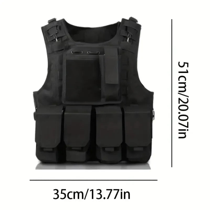 Tactical Airsoft Vest With Molle System - Detachable Bag