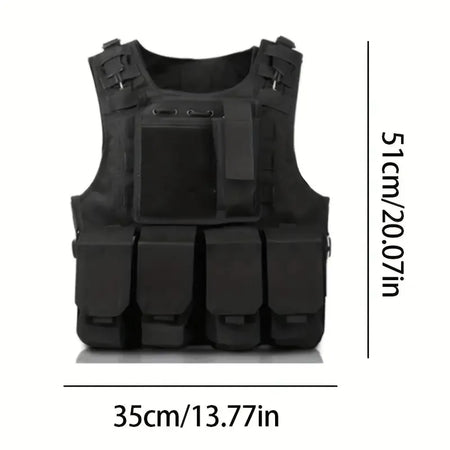 Tactical Airsoft Vest With Molle System - Detachable Bag
