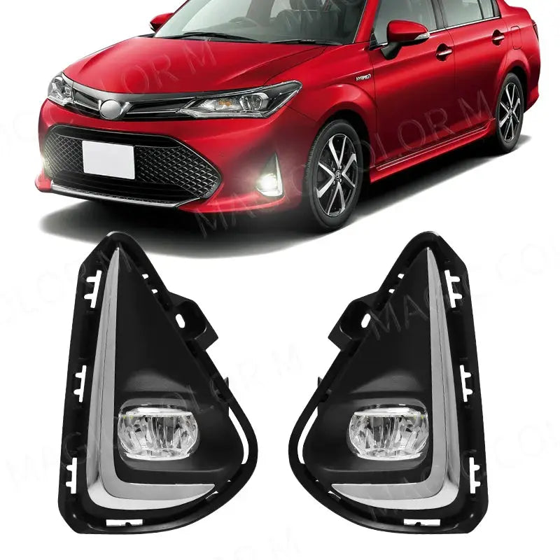 Led Fog Lights For Toyota Corolla Axio 2018 2019 2020 2021 Fog Lamp Assembly Grill Headlight Wires Button Frame Chrome Covers by InterCyprus Trading Ltd