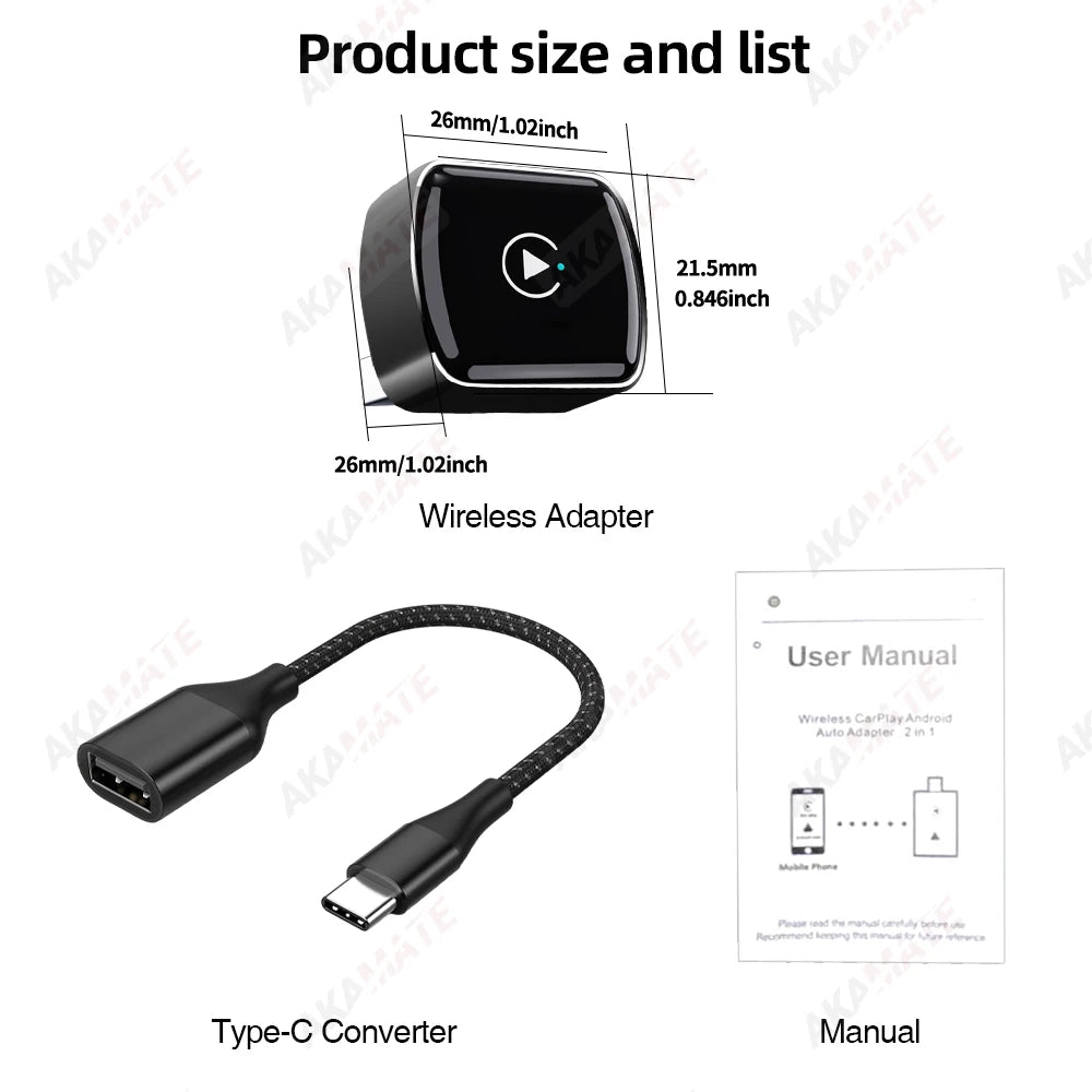 CarPlay Adapter Mini 2in1 Dongle &ndash; Wired To Wireless