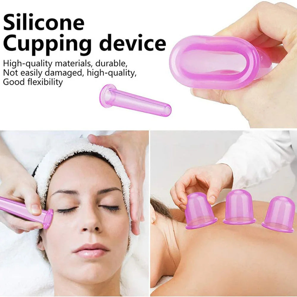 3/4PCS Silicone Vacuum Cupping Massage Jars - Face Lift