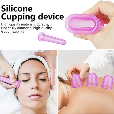 3/4PCS Silicone Vacuum Cupping Massage Jars - Face Lift