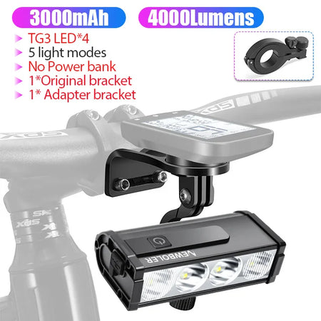 NEWBOLER 10000 Lumen Front Bicycle Light with USB Charging and Waterproof Design LIG013