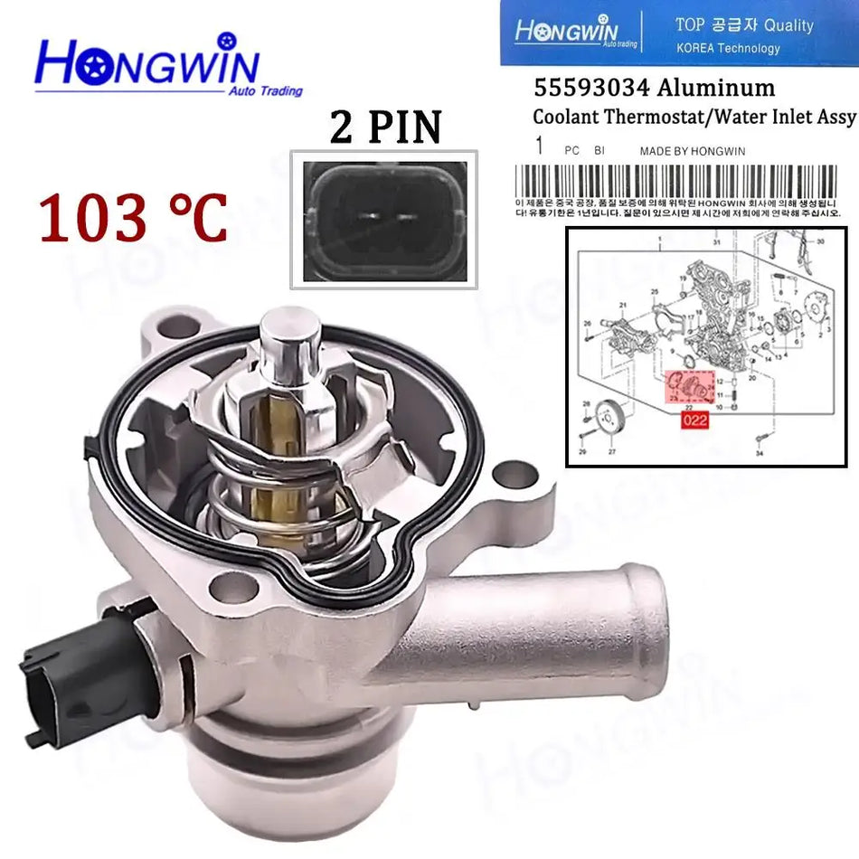 Thermostatbaugruppe Aluminium für Chevrolet Cruze Sonic Trax Encore 1.4L