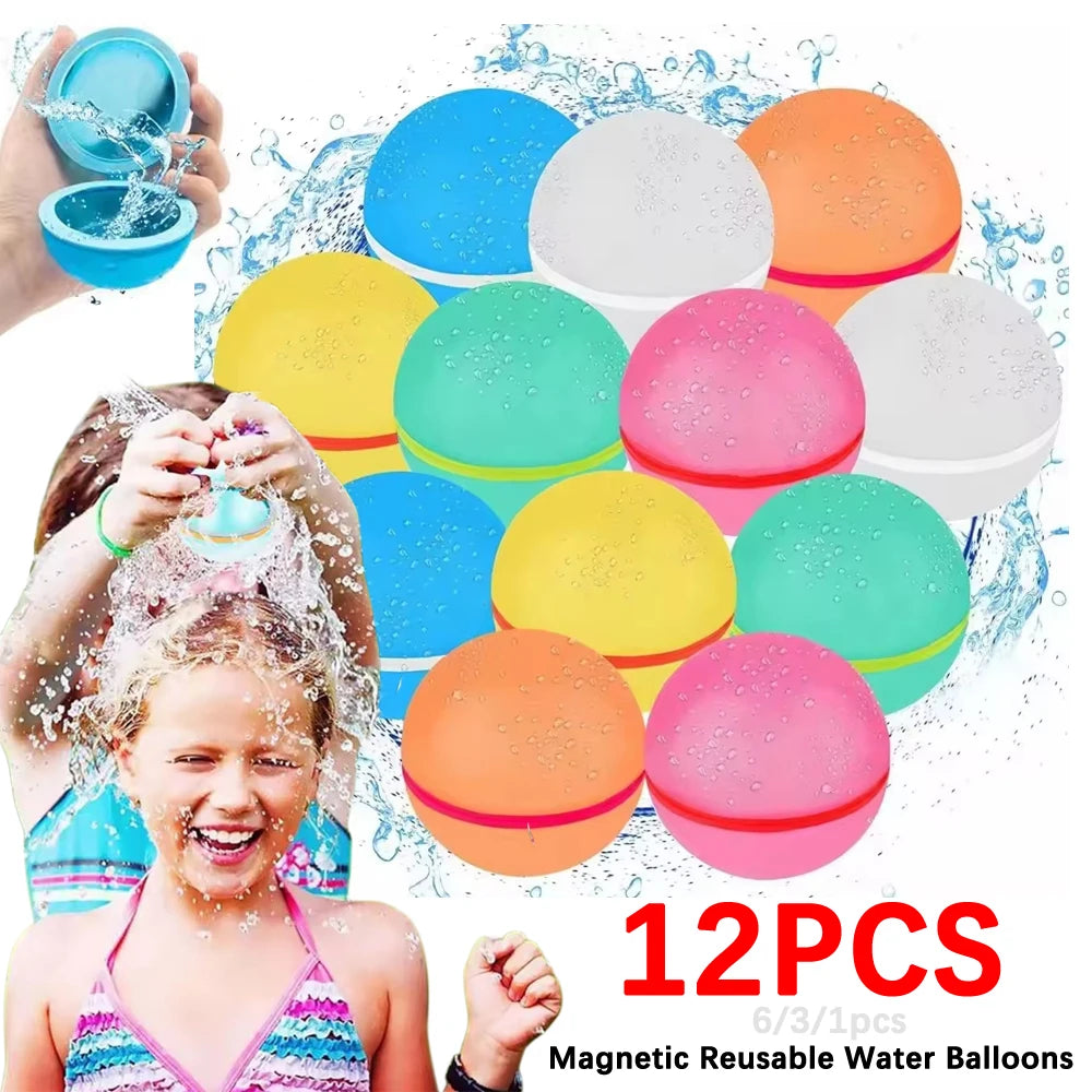 Reusable Magnetic Water Balloons for Quick Fill &amp; Self Sealing - Eco-Friendly Outdoor Fun for Pool &amp; Summer Activities