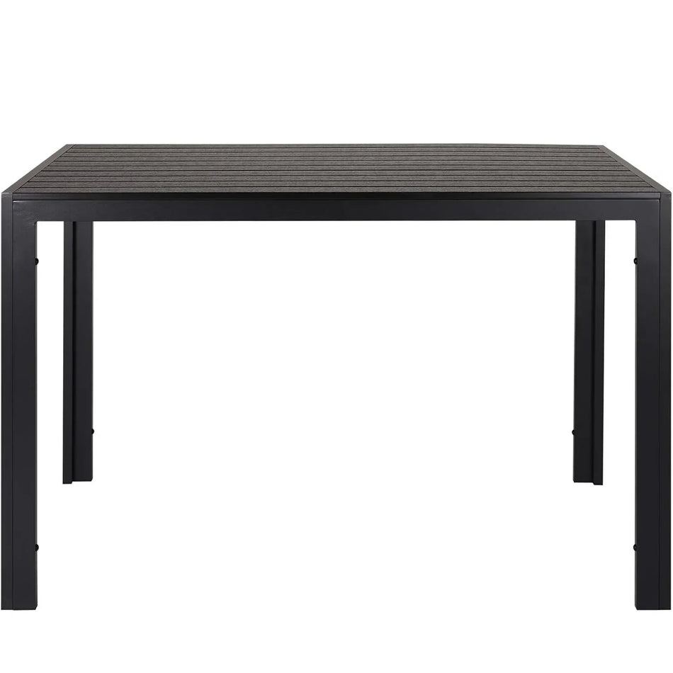 Уличный алюминиевый обеденный стол с планками 110x70x73см черный