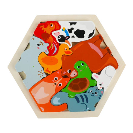 Wooden 3D Jigsaw Puzzle Baby Toy &ndash; Educational Development NB134C1