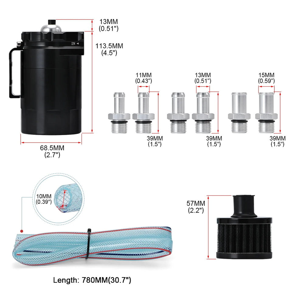 PQY TK64 Aliuminio Alyvos Surinkimo Indas su Filtru, Universalus Juodas Sidabrinis