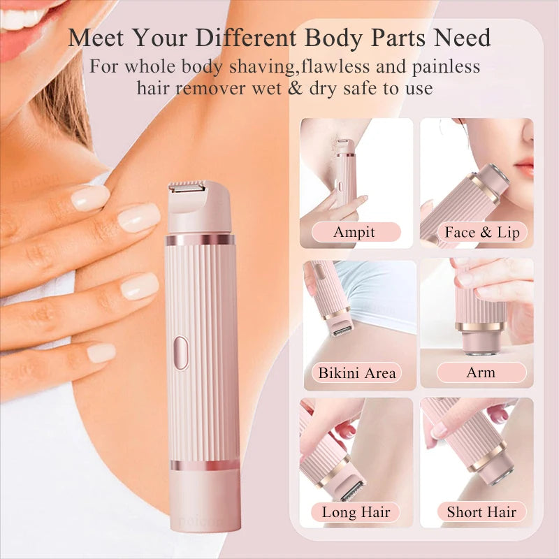 2-in-1 Women's Electric Shaver and Epilator for Body, Legs, Face, Bikini
