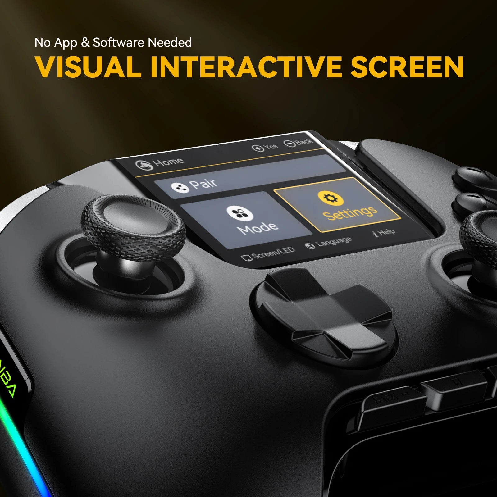 Manbaone 50 V2 Smart Wireless Gamepad &ndash; 2 Inch Screen Bluetooth Controller