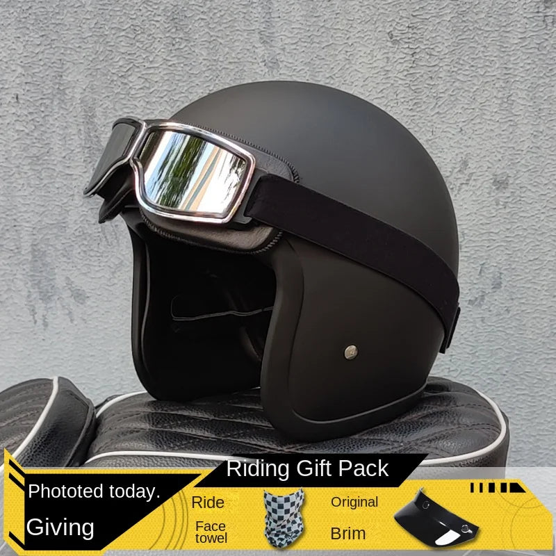 500TX Vintage Motorcycle Open Face Helmet &ndash; Fiberglass Body