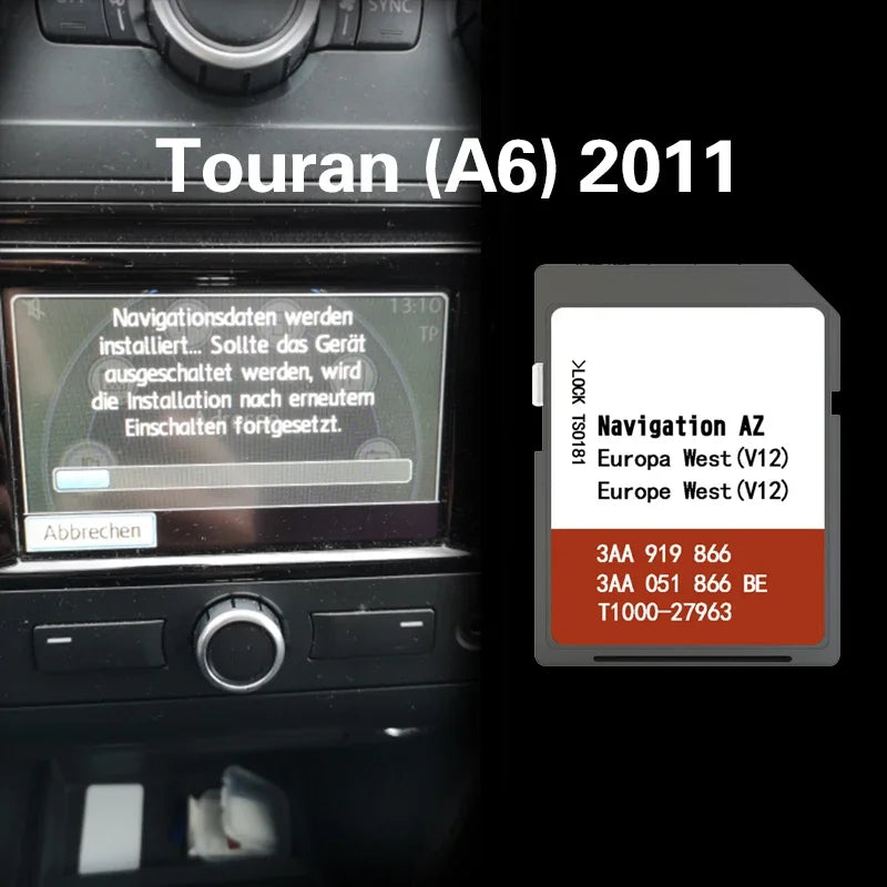 VW Touran A6 2011 SD Map AZ V12 315 WEST - SK HU UK Maps CHINA / Touran (A6) 2011