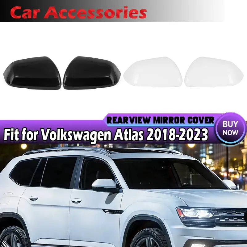 Clip-On Mirror Cover For Volkswagen Atlas 2018-2023 With Lane Assist Hole 3CN857537 by InterCyprus Trading Ltd