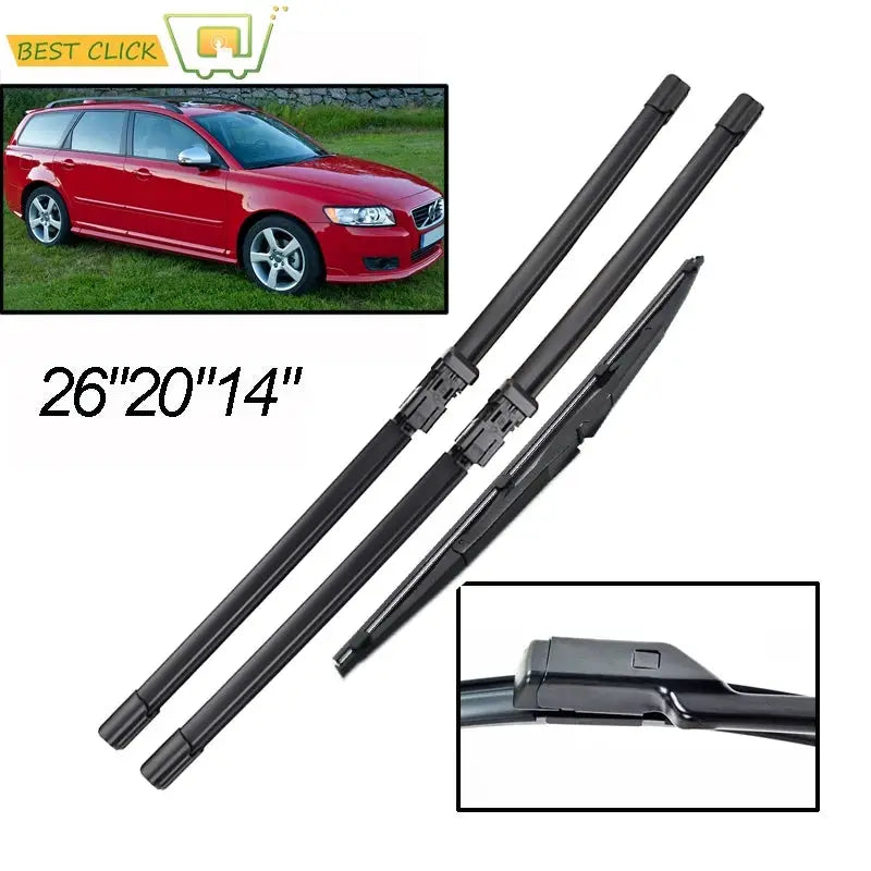 Car Windshield Windscreen Wiper Blades For Volvo V50 Wagon 2007 2008 2009 2010 2011 2012 2013 Front Rear Window Wiper Blades by InterCyprus Trading Ltd