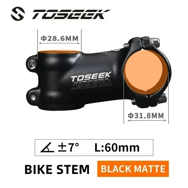 TOSEEK 7 Degree Bicycle Stem &ndash; Lightweight Aluminum Design 7 Degree-60mm
