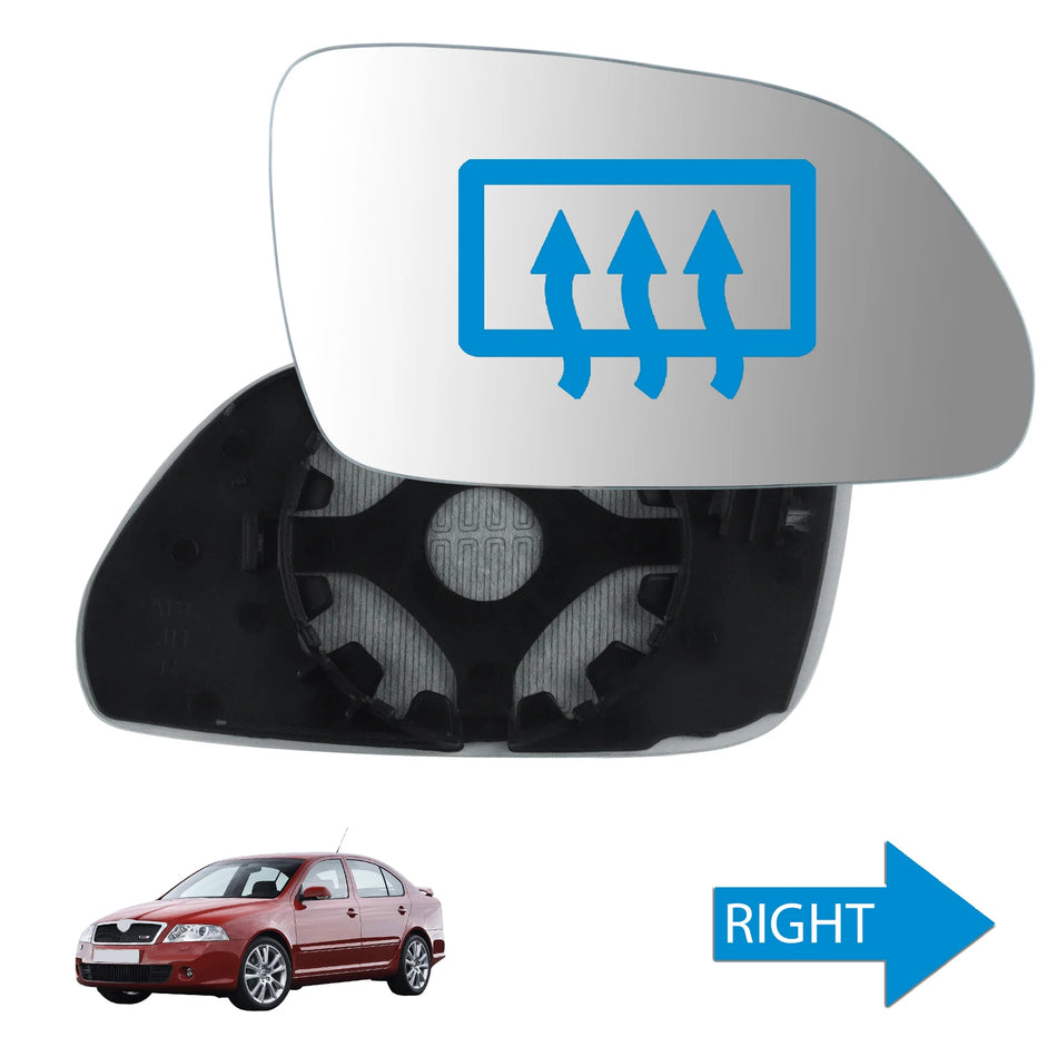 Heated Right Side Mirror Glass for Skoda Octavia VW Polo 9N