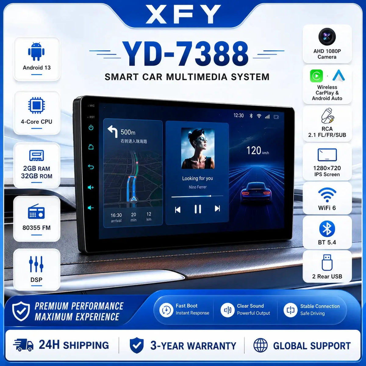 10 Inch 2 DIN Android Car Radio With Carplay For VW Golf by InterCyprus Trading Ltd