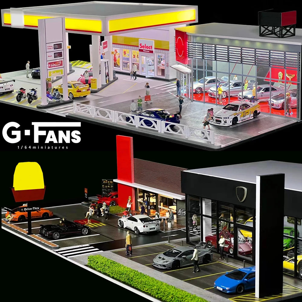GFans 1:64 Diorama Car Garage &ndash; LED Lights Display