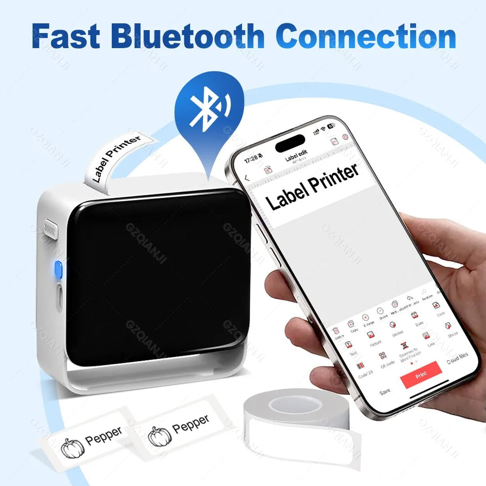 Imprimantă de etichete fără cerneală wireless pentru smartphone-uri, imprimantă de etichete portabilă