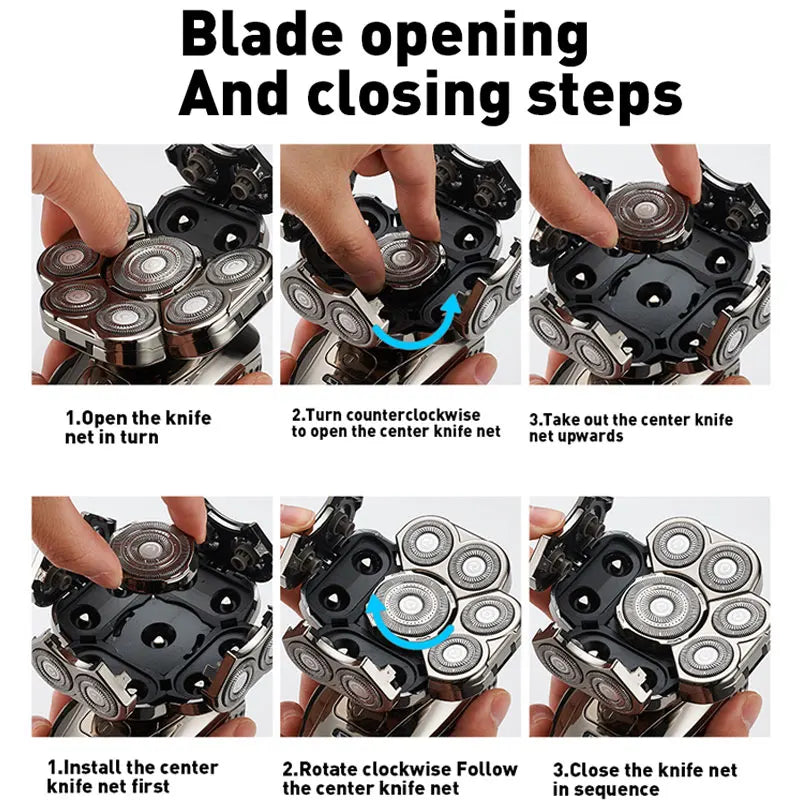 Men's 9-Blade Electric Shaver &amp; 6-in-1 Grooming Kit