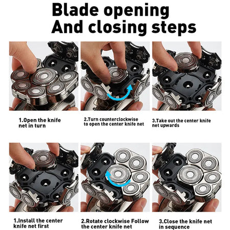 Men's 9-Blade Electric Shaver &amp; 6-in-1 Grooming Kit