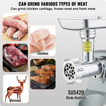 Electric Meat Grinder 800W Peak 5 Lb Per Minute