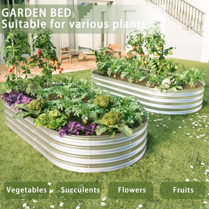 2 Pack Garden Bed Kit Galvanized Steel Rust Resistant