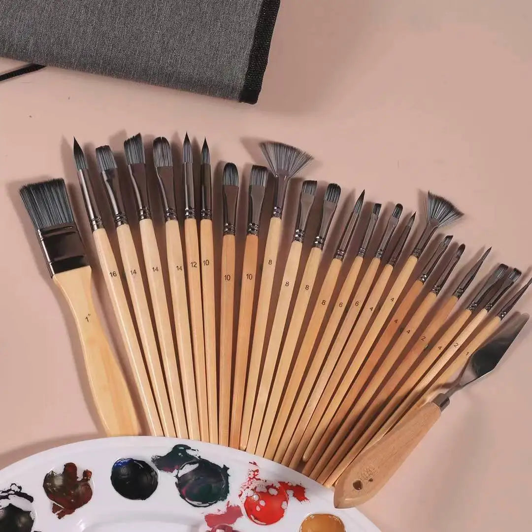 Nylon Hair Birch Brush Set &ndash; Watercolor And Acrylic