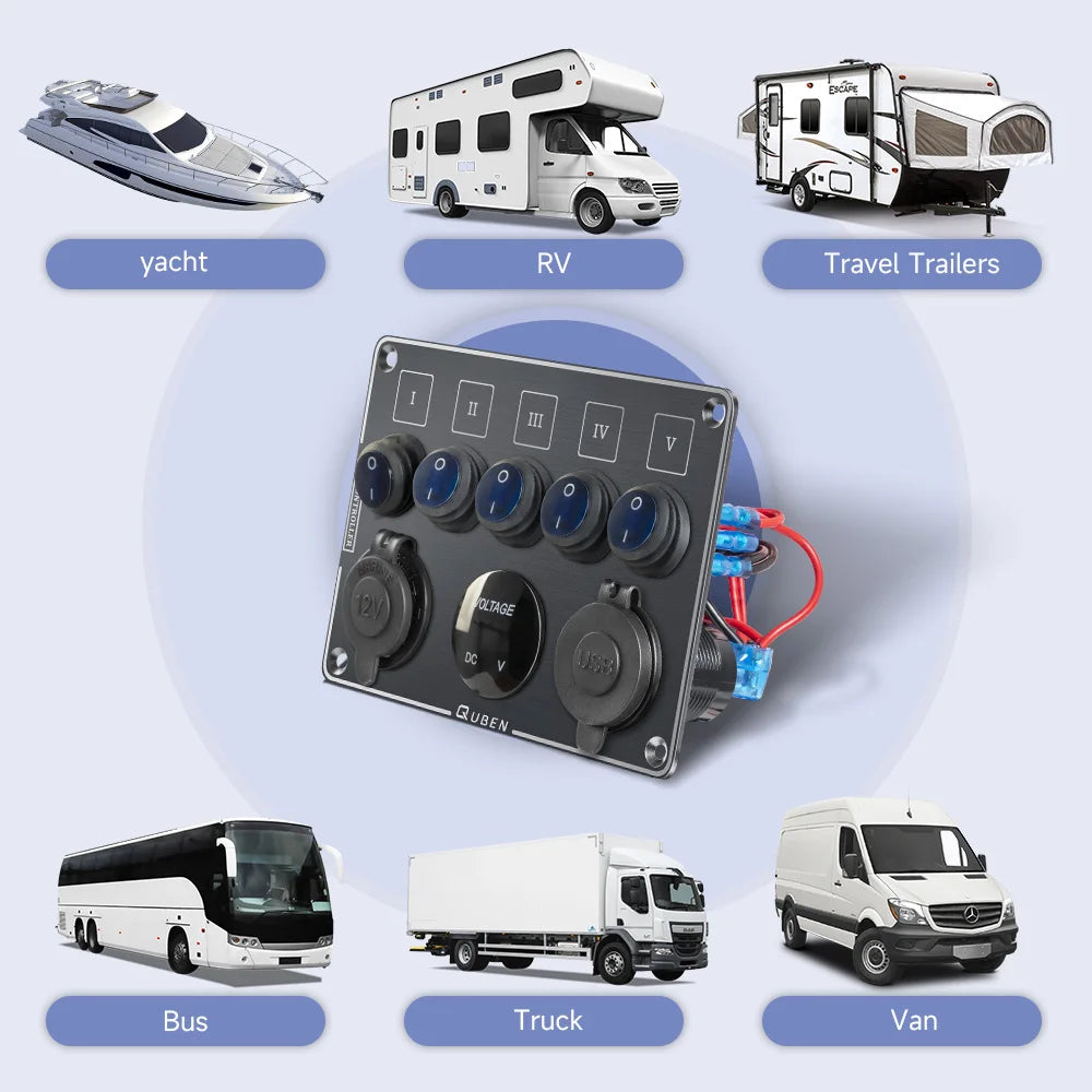 QUBEN Dual USB QC3.0 Socket Charger - LED Voltmeter