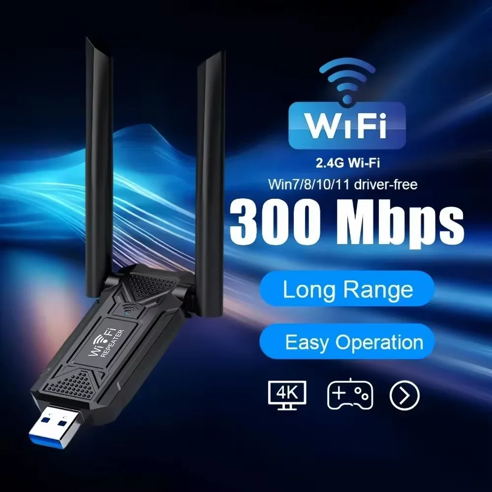 2.4G 300Mbps Wireless USB WiFi Repeater &ndash; Range Extender
