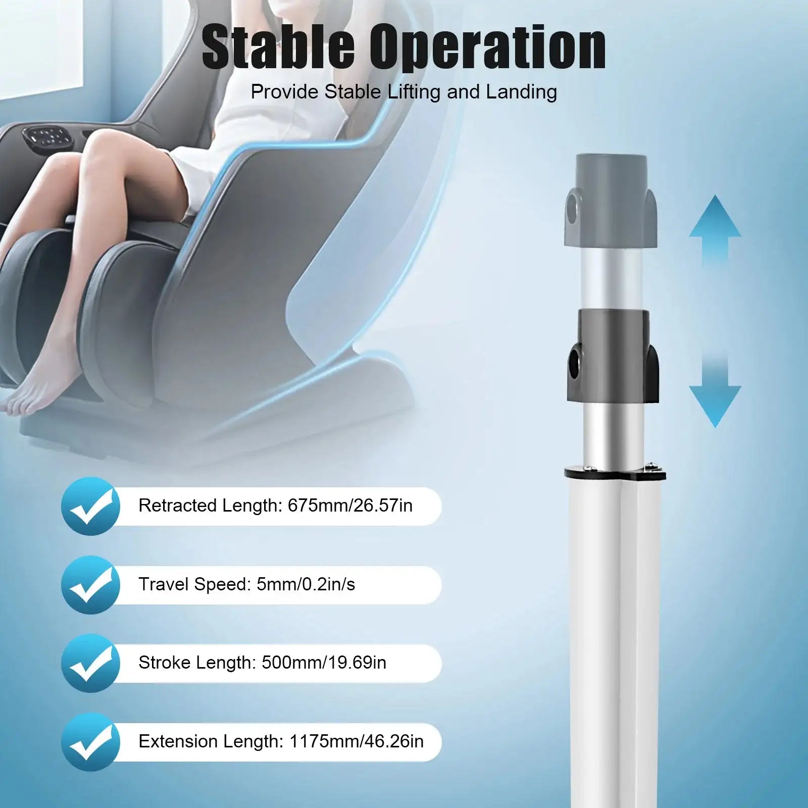 6000N 500mm Electric Linear Actuator &ndash; IP44 Waterproof