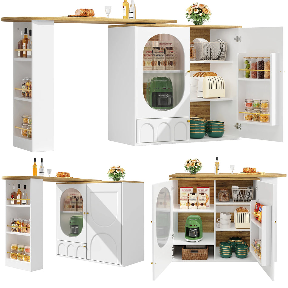 Τραπέζι Μπαρ Περιστροφής 360 Μοιρών Με Τριών Επιπέδων Αποθήκευση