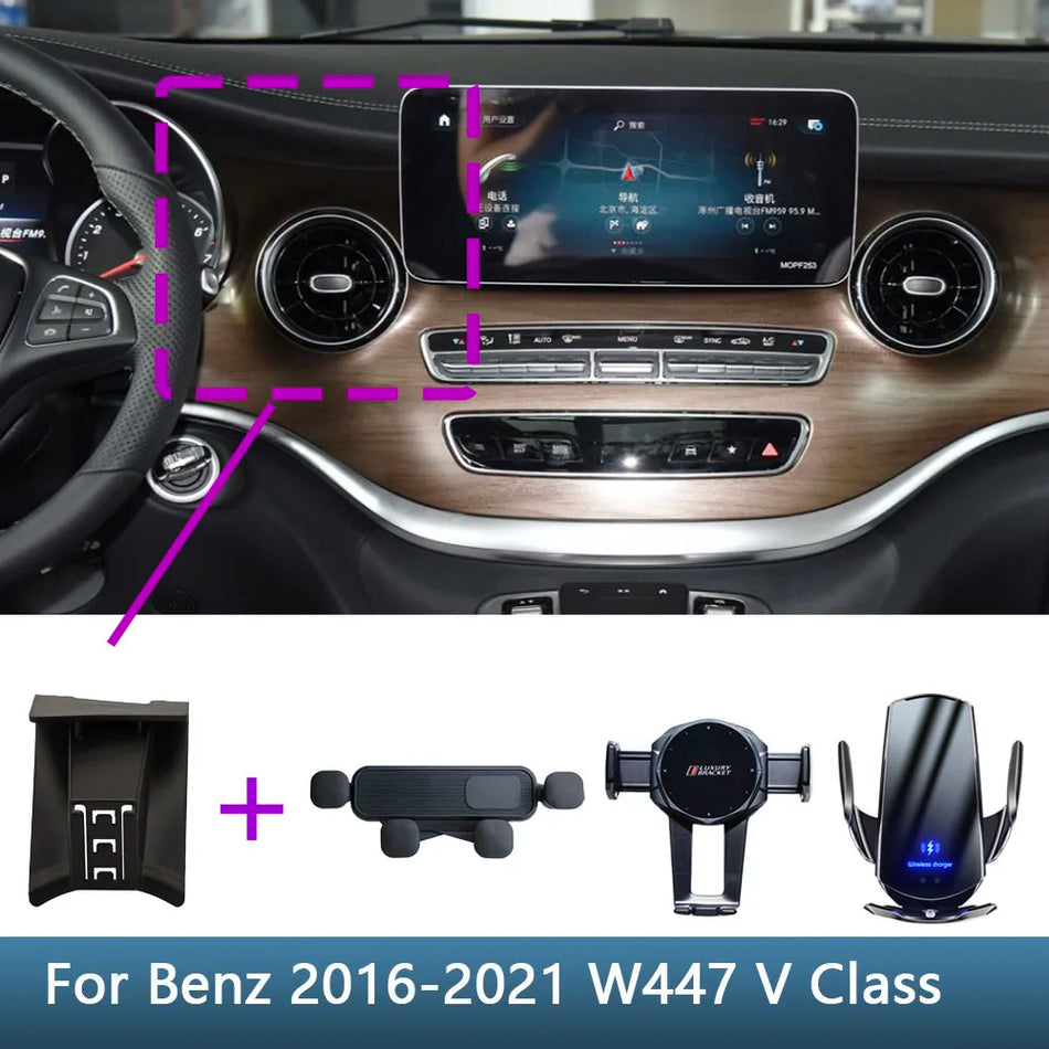 Mercedes V Class W447 Bil Telefonhållare Med Trådlös Bas