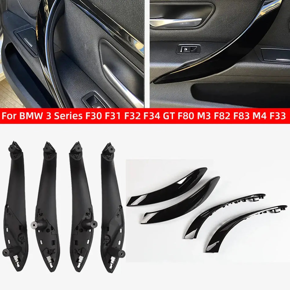 For BMW 3 3GT 4 Series F30 F31 F32 F33 F34 F35 F36 Black Inner Door Handle With Outer Pull Trim Cover Car Accessories 316d 318d by InterCyprus Trading Ltd