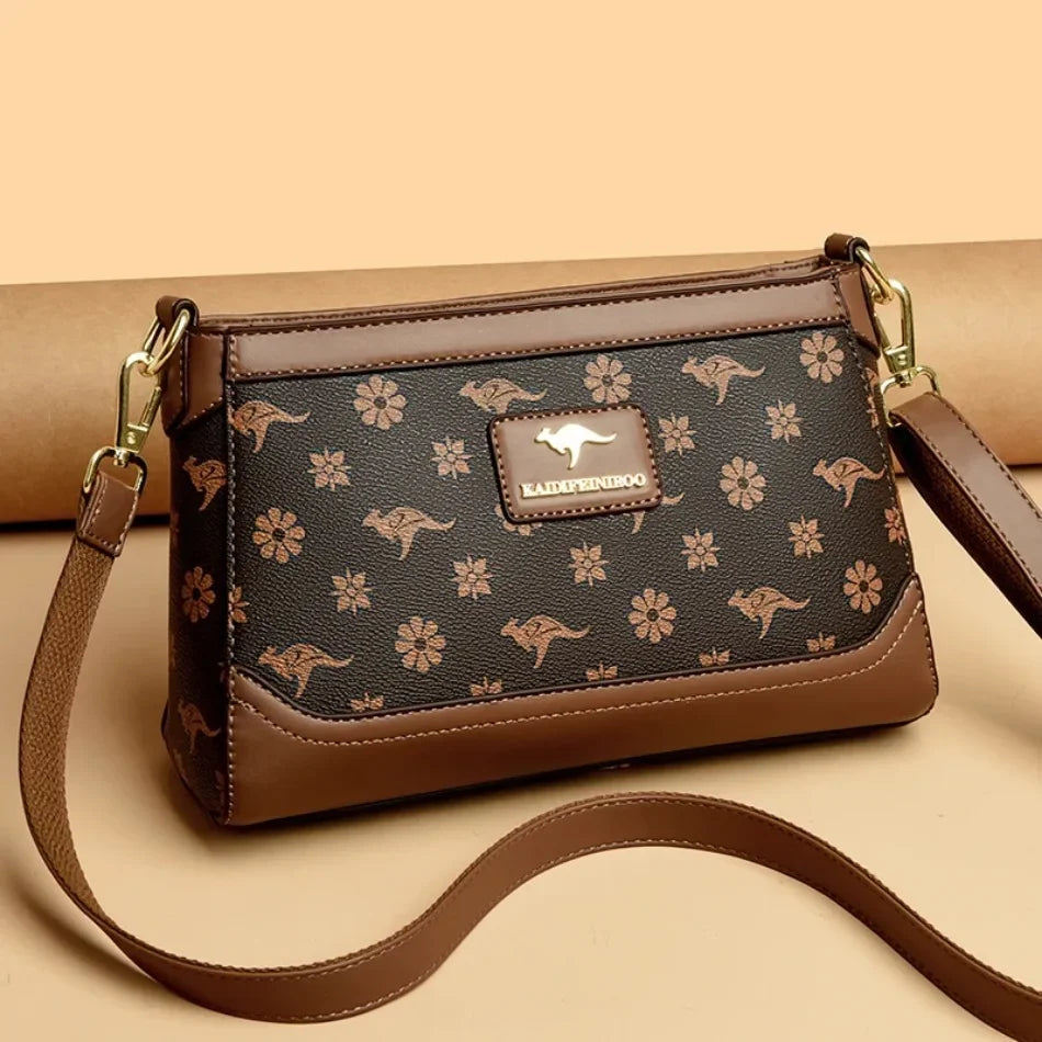 Luxury Designer Soft Leather Handbag for Women, Shoulder Crossbody Messenger Bag with Zipper