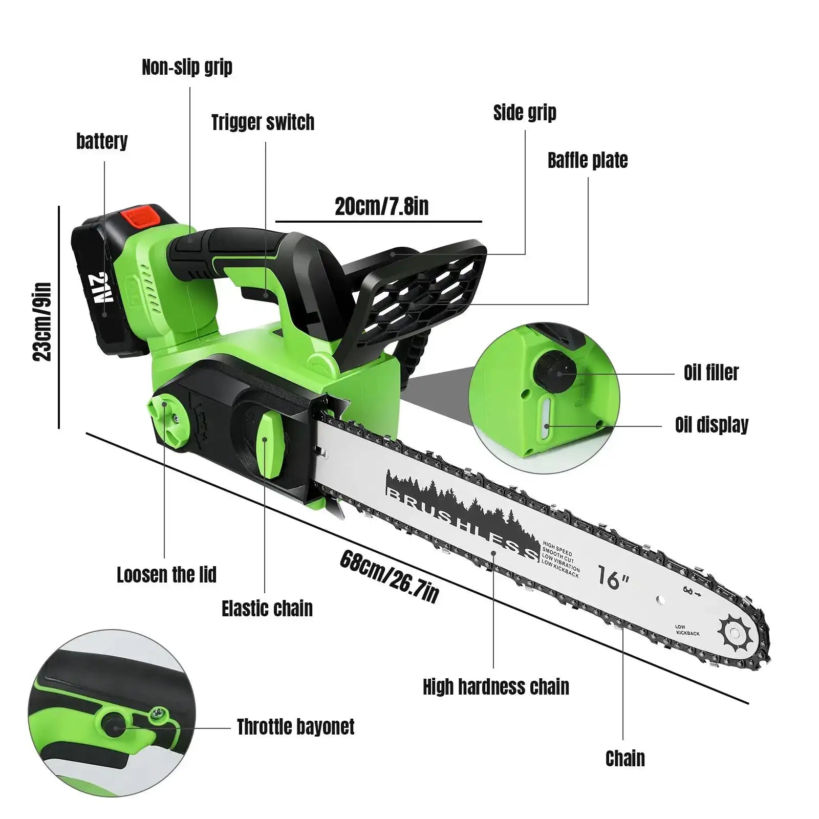 Betuyoo 2200W Chainsaw &ndash; Brushless Cordless Power Tool