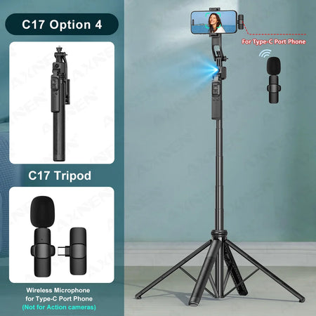 C17 Tripod for Mobile Phone Camera &ndash; 360 Degree Rotation with Wireless Remote C17 0ption 4 / CHINA