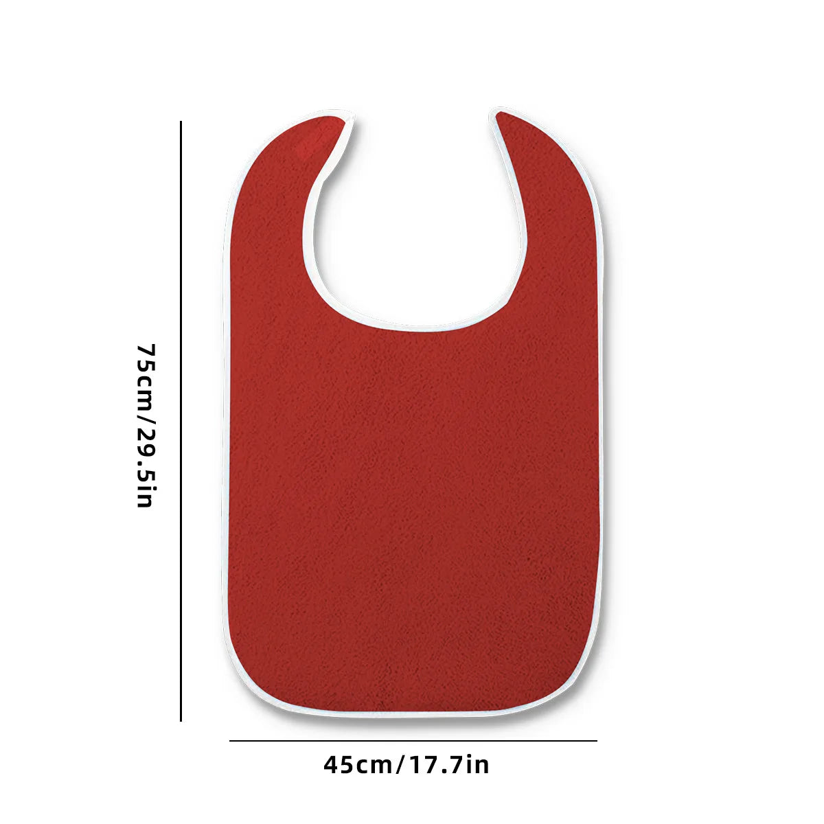 Adjustable Adult Bibs - Machine Washable, Prevents Spills &amp; Drooling, Ideal for Elderly 1pc Red