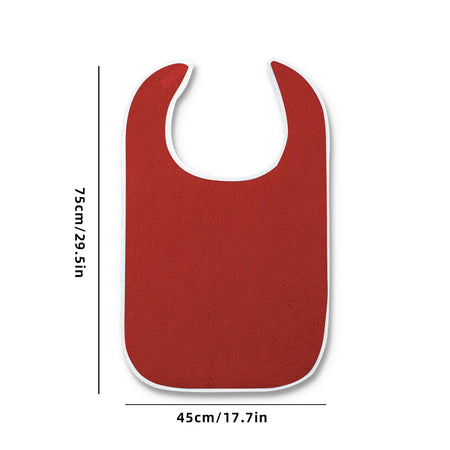 Adjustable Adult Bibs - Machine Washable, Prevents Spills &amp; Drooling, Ideal for Elderly 1pc Red