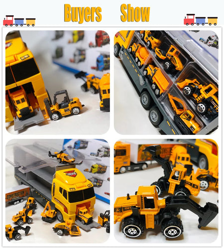 12in1 Mini Construction Model Vehicle &ndash; 1:64 Scale Diecast Engineering Trucks