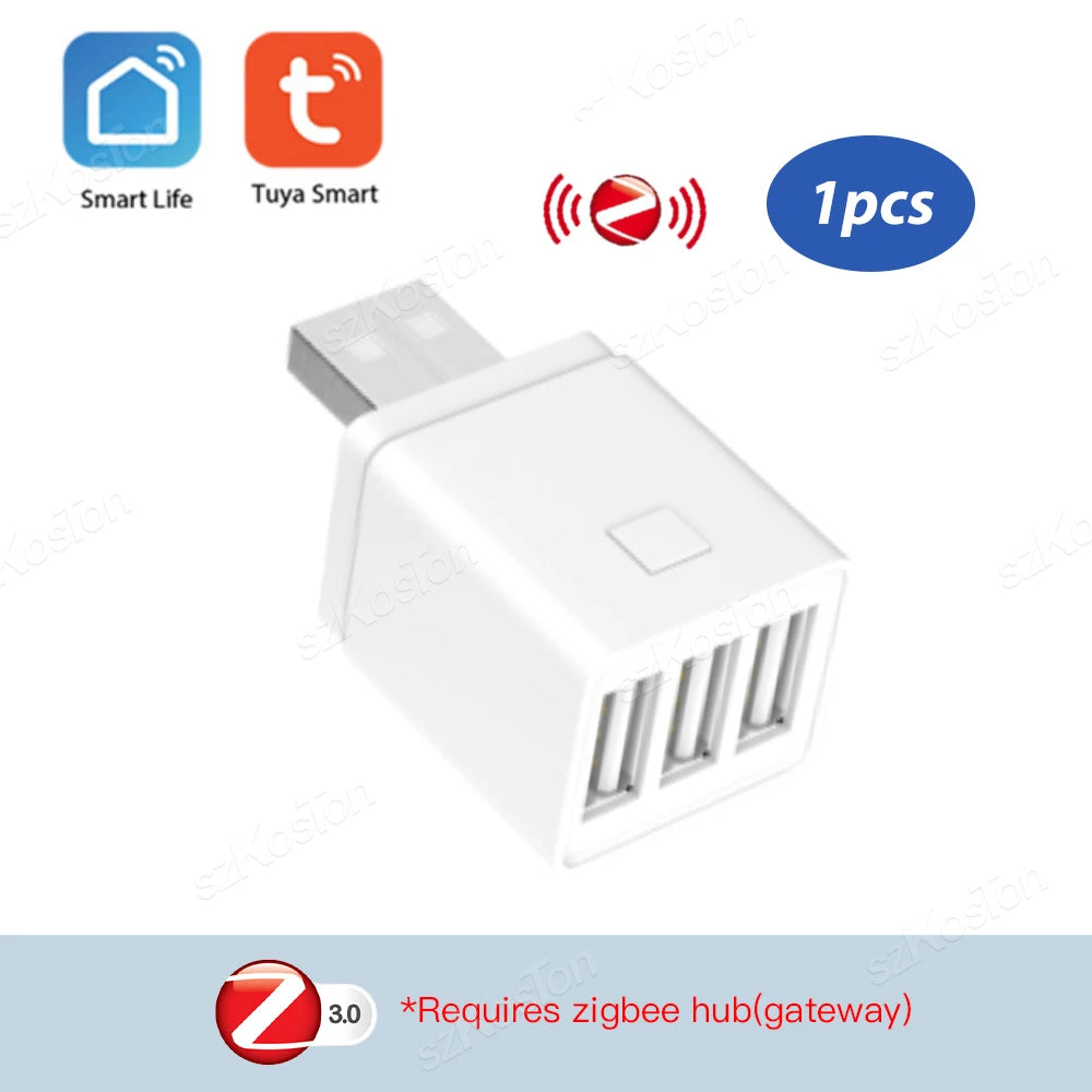 Tuya WiFi/Zigbee Smart USB Adapter with App Control and Voice Assistance zigbee-3USB Ports