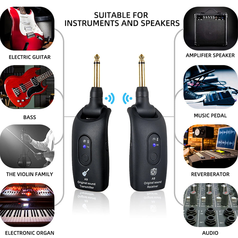 Kabelloser Empfänger für E-Gitarre 2,4GHz System, universell elektroakustisch