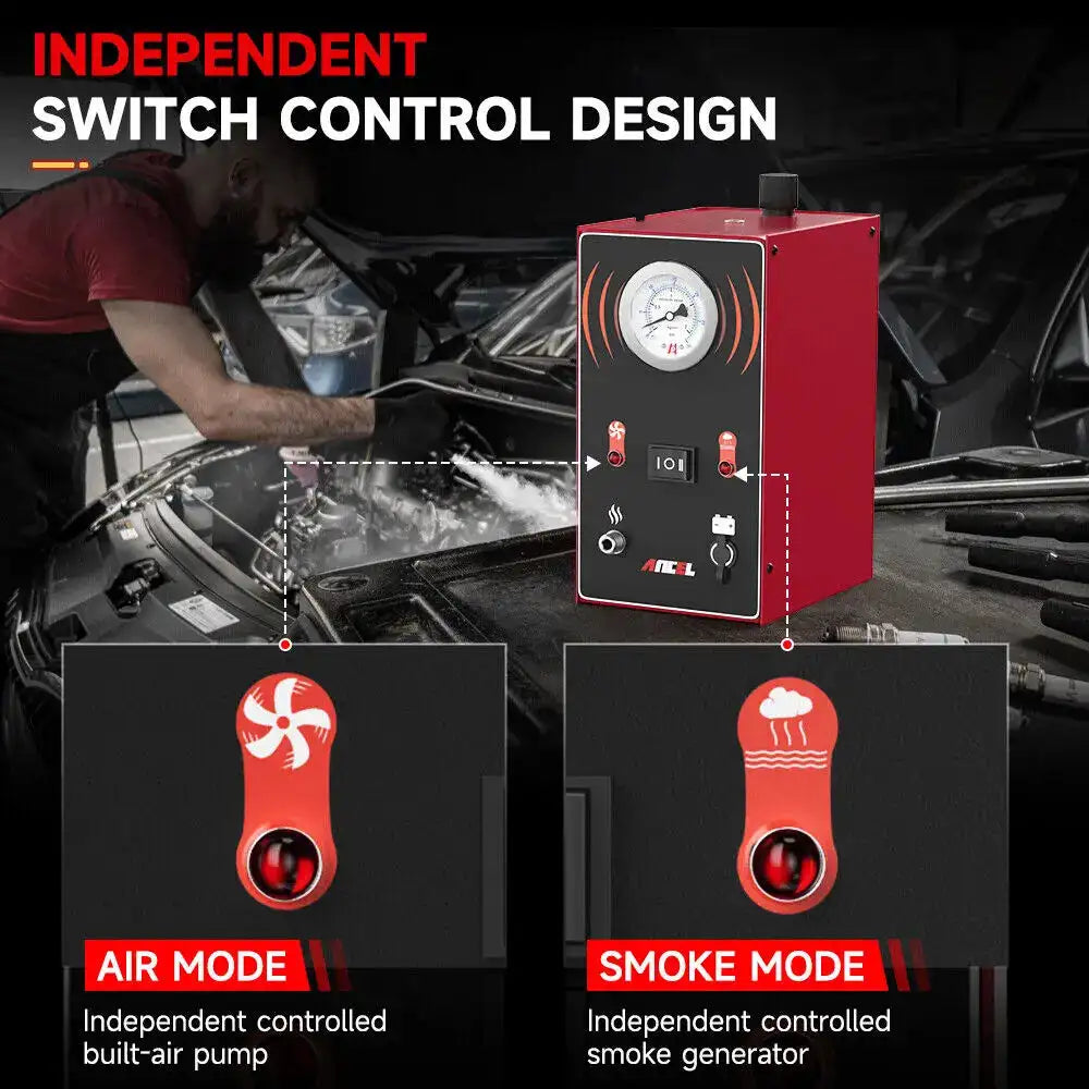 ANCEL S200 EVAP Smoke Leak Detector for Car Motorcycle Smoke Machine Diagnostic Tool Vacuum Tester Oil Fuel Pipe Leakage Locator