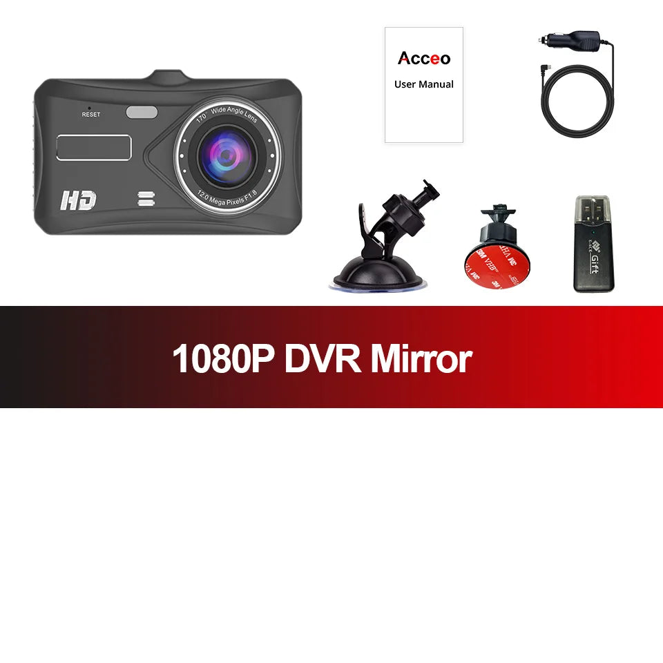ACCEO 4.0 Inch Dashcam &ndash; Dual Lens 1080P Night Vision Only Dashcam-B12 / 32G