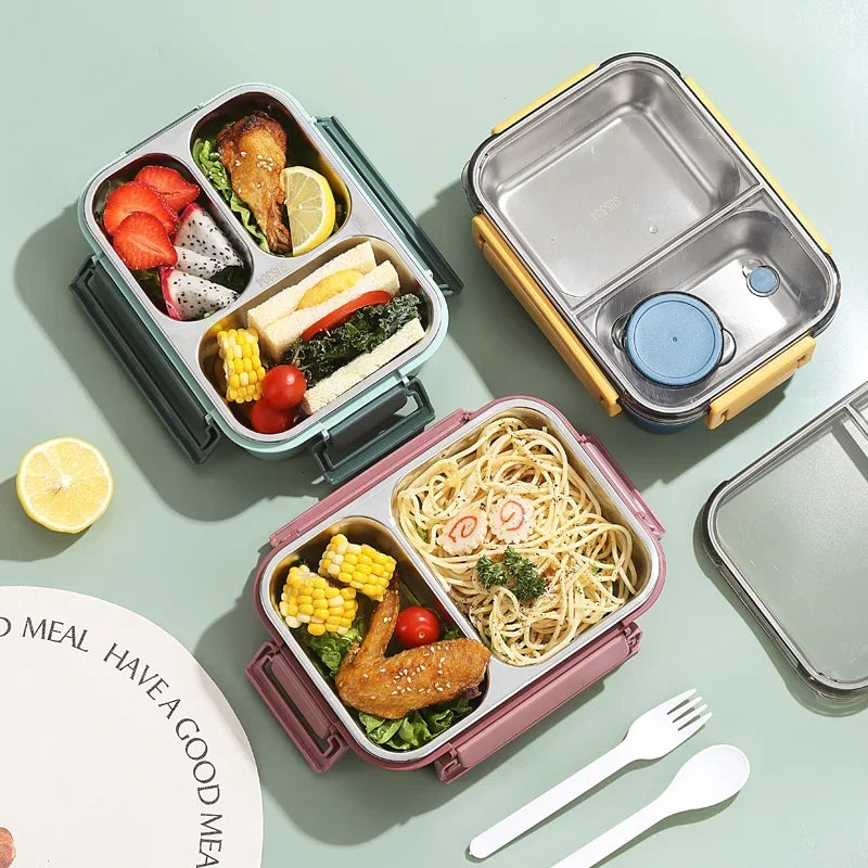 304 Stainless Steel Lunch Box With Tableware &ndash; Leakproof