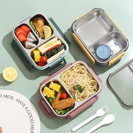 304 Stainless Steel Lunch Box With Tableware &ndash; Leakproof