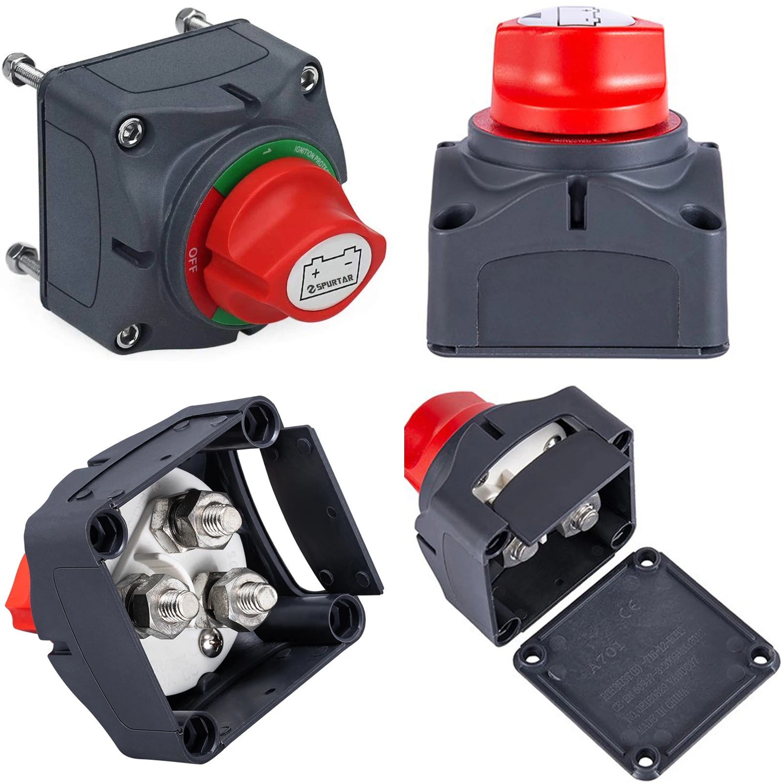 Auto Battery Disconnect Switch 12V 24V Marine 200A 300A 600A Dual Battery Mass Switch 2 and 3 Position Cut Off Switch Car Boat