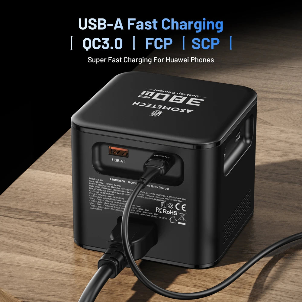 ASOMETECH 380W GaN Charger &ndash; Ultra-Fast Multi-Port Charging
