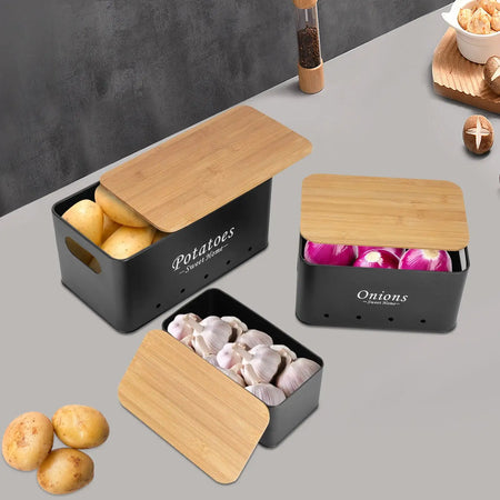 3Pcs Storage Container Sets With Bamboo Lids &ndash; Ventilated